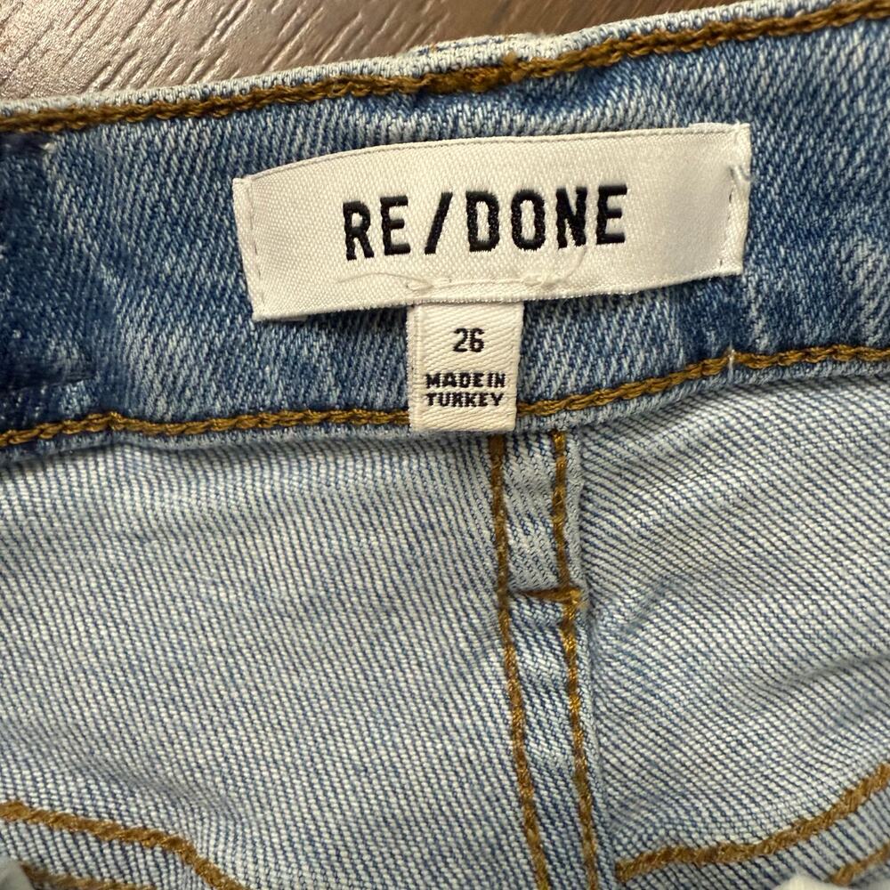 Re/Done 70s Stove Pipe Jeans Destroyed Dawn Casual Minimalist Denim Sz 26 - Picture 4 of 10